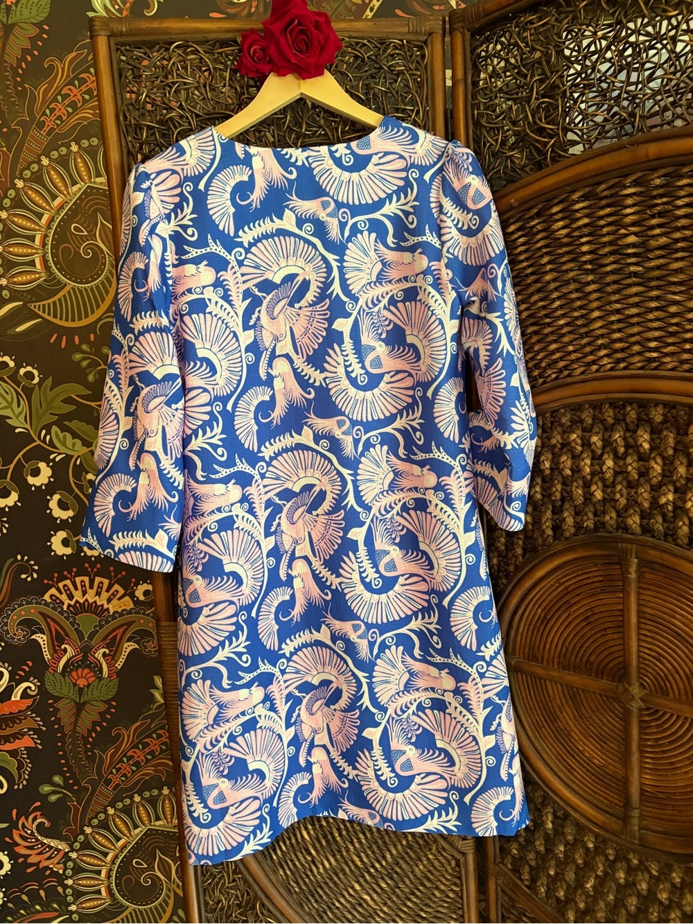 CK Bradley Sandpiper Jacket Blue Pink Bird Print Open Front NWT $278 - Picture 4 of 5
